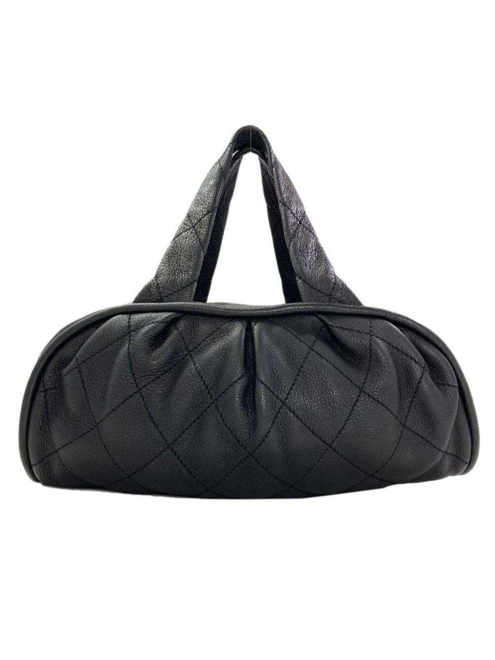Chanel le Marais Bohler Mini Boston Quilted Silver Bag Calf